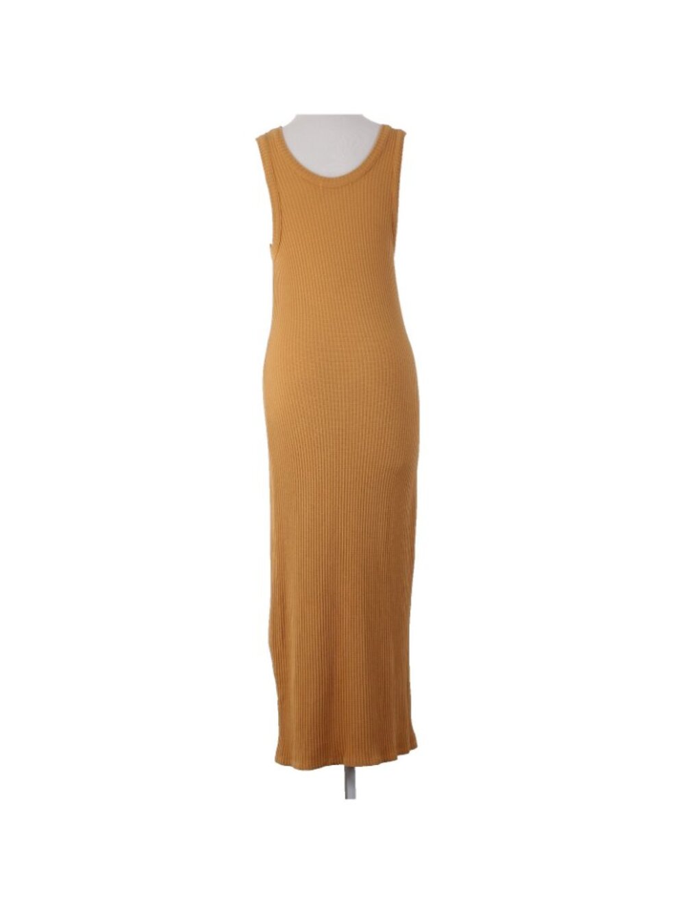 Stateside Dress Sz M Orange Ribbed Long Round Neck Cotton Spandex Dress - Picture 4 of 8